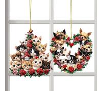 Colgante de Gato de Auto - 2 Piezas De Perro Lindo 2D Acrílico Para Fiestas | de Gato de Auto de San Valentín - para Niños Cumpleaños Hogar Fiestas Boda Sedanes