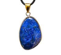 Colgante de gota de agua de amatista de cristal natural con borde dorado de ojo de tigre y piedra rugosa de lapislázuli, talla única
