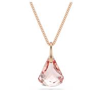 Swarovski Colgante de Gota Lunar, Colgante en Forma de Gota de Agua, Suspendido de una Delicada Cadena, Diseño de un Gran Cristal Rosa con Talla Toupie, Cadena Ajustable de 38-43 cm, Rosa