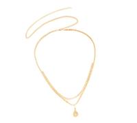 Colgante de gotas de agua ajustable de doble hebra, cadena de cintura, joyería corporal para salidas informales, estilos de vacaciones, accesorios, colgante de lágrima, cadena corporal, talla única