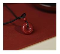 Colgante de hebilla de paz de cinabrio natural rojo, versión gruesa, collar de jade, colgante de jade para yoga, colgante de jade genuino, mascota, colgante de hebilla de seguridad, collar de la