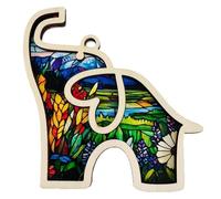 Colgante de hermandad de elefante, hermandad de elefante | Elefante de madera colgante colgante con tarjeta de cuentos,Embellido de vacaciones, decoración especial de bonos para los mejores amigos