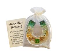 Colgante de herradura de bolsillo - Recuerdo símbolo de esperanza y tarjeta de bendición | Amuleto de la suerte regalo recuerdo | para niña adolescente madre siğnora, decoración escritorio librería