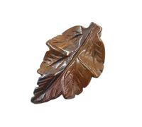 Colgante de hoja de cristal de piedra natural DIY - Tallado hecho a mano único for decoración del hogar y fabricación de joyas(IronTiger)