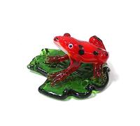 Colgante De Hoja De Loto De Cristal, Accesorios De Mini Rana, Suministros De Decoración Para Fiestas Y Festivales De Jardín,Rojo,alrededor De 5.3X5.3cm