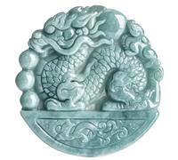 Colgante de jadeíta natural con diseño de dragón de agua azul, de la marca Sheng Xiaolong, para hombres y mujeres