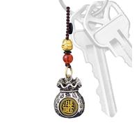 Colgante De La Bolsa De Plata - Colgante De Bolso De La Afortunación Giratorio, Afortunado Chino - Llavero Dios De La Riqueza 3D, Colgante De Coche De Prosperidad Diaria, Monedero, Bolsa De Do, Ox, Se