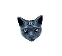 Colgante de latón con tres ojos de gato egipcio EDC, suministros para hacer joyas, herramientas de bricolaje para exteriores, cuentas de paracaídas, accesorios tejidos a mano, Medium, Latón, No es una