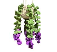 Colgante de lavanda de ganchillo delicado para visión trasera de coche, para decoración de interiores, accesorios de visión trasera