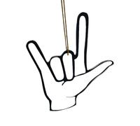 Colgante de lenguaje de señas, letrero decorativo de mano con texto en inglés "I Love You", adorno de día festivo de gesto ASL, símbolo de amor, decoración del hogar, suministros para colgar |