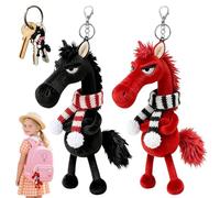 Colgante De Llavero De Animales, 2 Piezas Caballo Figura de Peluche, Llavero Caballo, Plush Horse Keychain, 2026 Year of The Horse Lucky Mascot Keychain, Juguetes de Peluche C-aballo, Llavero Peluche