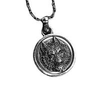 Colgante de lobo de guerra dominante de estilo chino en plata esterlina S925, collar con colgante de lobo de guerra de plata esterlina para hombres y mujeres