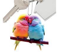 Colgante de loro acrílico | Colgante de de loros de dos colores para el día de San Valentín, llaveros decorativos para bolso, colgantes de vacaciones para pared, armario, coche