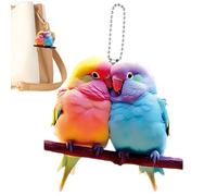 Colgante de loro acrílico, colgante de loro para San Valentín, llavero de vacaciones con pájaros de dos colores, adornos navideños colgantes 2D para monedero, mochila, Atributo único, Siehe