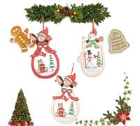 Colgante de madera navideño, adorno para escaparate, decoración para fiestas de celebración.