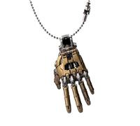 Colgante de mano biónica mecánica, articulaciones de dedos móviles colgante de encanto de mano robótica, joyería de collar steampunk, regalo de amante del punk para hombres mujeres (Oro)