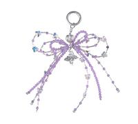 Colgante de mariposa con cuentas hecho a mano, elegante llavero con lazo para teléfono a la moda, Medium, Aleación acrílica, No es una piedra preciosa