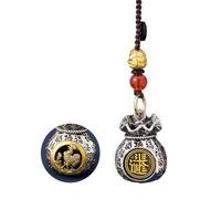 Colgante de medalla de bronce de la paz con texto en inglés «Blessed By Heavenly Officials» para atraer bolsas y llaves de coche