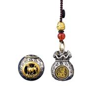 Colgante de medalla de bronce para atraer la riqueza del coche O3A6 con texto en inglés «Blessed By Heavenly Officials»