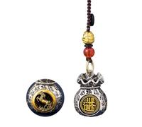 Colgante de medalla de bronce para atraer la riqueza del coche O3A6 con texto en inglés «Blessed By Heavenly Officials»