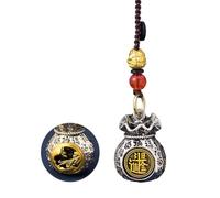 Colgante de medalla de bronce para atraer la riqueza del coche O3A6 con texto en inglés «Blessed By Heavenly Officials»