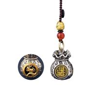 Colgante de medalla de bronce para atraer la riqueza del coche O3A6 con texto en inglés «Blessed By Heavenly Officials»