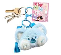 Colgante de mochila con gato, llavero de peluche con gato - Adorable colgante de peluche gato - Novia llavero bolsa mochila colgante llavero para niños niñas mujeres, turquesa, Fare riferimento alla