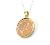 Colgante de moneda de un penique sólido de 1986 para 39 cumpleaños/aniversario, colgante de un penique de 1986 para un 39 cumpleaños GLD