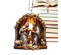 Colgante de Natividad,de Natividad para árbol de Navidad - Belén Decoración del árbol de Navidad - Decoración acrílica 3D del Nacimiento de Jesús, decoración y Resistente para el hogar para Na