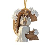 Colgante de Navidad religioso, carta de Navidad Jesús ,Jesús Decoración Cristiana del alfabeto de Navidad - colgante de acrílico Religioso 2d para Navidad Religioso Pascua