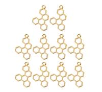 Colgante de nido de abeja dorado marco de resina virgen 10x ajuste bisel abierto con hebilla para hacer joyas collares pulseras para hacer yo mismo