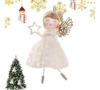 Colgante de niña ángel de Navidad | Decoración de niña ángel Brillante, Suministros de decoración de centros de Mesa de Navidad, muñeca de Hadas pequeña con Vestido de Encaje para Puerta, Ventana