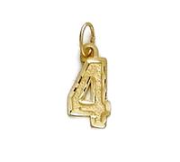 Colgante de número deportivo pequeño de 14 quilates en oro amarillo, números a elegir y 1, 3, 4, 5, 6, 7, 8, 9, Oro amarillo