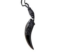 Colgante de obsidiana | Colgante de negro con cordón - Amuleto protector para hombres y mujeres parejas, Refer to description, , Unisex