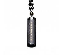 Colgante de obsidiana natural Prajna Paramita Sutra, colgante de Buda con cadena de cuentas de la suerte, joyería de moda para hombres y mujeres
