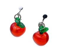 Colgante de oreja de Nochebuena con forma de frutas, joyería de moda para mujer, accesorio inspirado en Y2K, accesorio para uso diario, cierre de alambre, talla única, como se describe, como se