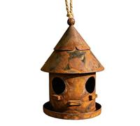 Colgante de Pajarera Metálica,Decorativa Cabaña Vintage,Pajareras Metálicas Externas | para Terraza Jardín Patio Valla Balcón Deck Patio Interior