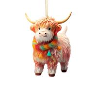 Colgante de para Coche, Bonito Colgante de de Caricatura, Dije de Espejo retrovisor para Coche, Haang de Highlaand, Accesorios Interiores de automóviles, Colgante acrílico 2D