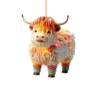 Colgante de para Coche, Bonito Colgante de de Caricatura, Dije de Espejo retrovisor para Coche, Haang de Highlaand, Accesorios Interiores de automóviles, Colgante acrílico 2D