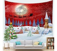Colgante de pared con temática navideña animada con un colorido diseño de escena de nieve para festividades (C)