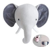 Colgante de pared de animal hecho a mano, decoración de pared de cabeza de animal, arte de pared de guardería colgante de pared de guardería para niños, niñas, habitación de niños