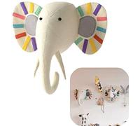 Colgante de pared de animales, fieltro de lana, decoración de pared de cabeza de animal 3D, arte de pared de guardería, decoración de habitación de guardería para habitación de niños