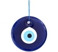 Colgante de pared de cristal azul contra el mal de ojo, amuleto nazar turco hecho a mano para protección del hogar, varios tamaños, decoración de pared con caja de regalo (azul marino, 3.5 pulgadas)