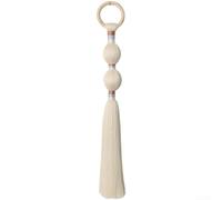 Colgante de pared tejido a mano de estilo nórdico con borlas para sala de estar, dormitorio, con fibra de poliéster y material de algodón, añade textura artística a cualquier espacio (F)