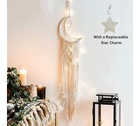 Colgante de Pared Tejido de macramé Bohemio, atrapasueños con Borla Larga, cordón de algodón Blanco, Hecho a Mano, decoración Bohemia para el hogar, Regalo para Dormitorio de niños, Dormitorio