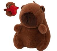 Colgante de peluche de Capybara - Lindo llavero de animal, mini juguete suave, versátil y portátil, accesorio de moda | Realista peluche para bolso, cartera, mochila