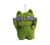 Colgante de peluche para bolso de gato, divertido llavero creativo para muñecas, bonito llavero, adorno de ojo de pez de peluche, accesorio suave y esponjoso de gatito | Premio de cumpleaños