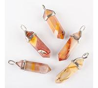 Colgante de péndulo de cuentas facetadas de bicono de cristal púrpura de cuarzo de ópalo de rodonita 1 PCS-FI901