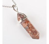 Colgante de péndulo de cuentas facetadas de bicono de cristal púrpura de cuarzo de ópalo de rodonita 1 PCS-FI897