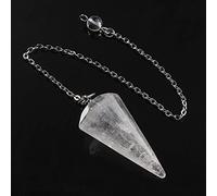 Colgante de péndulo de pirámide hexagonal de piedra de cristal de roca natural encantos amuleto de Chakra